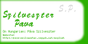 szilveszter pava business card